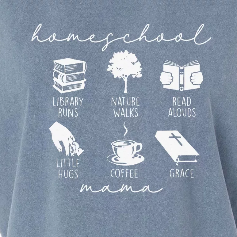 Homeschool Mama Library Runs Nature Walks Homeschool Mom Garment-Dyed Women's Muscle Tee