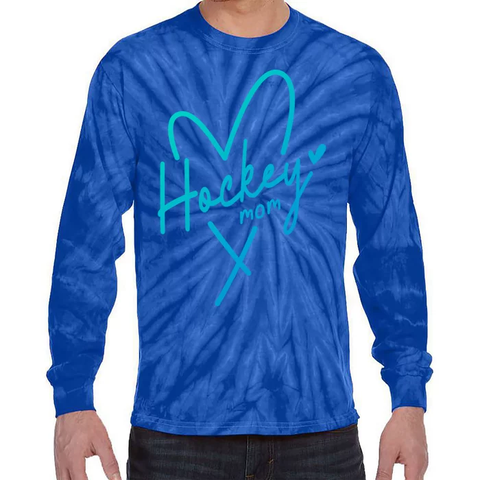 Hockey Mom Love Gift Tie-Dye Long Sleeve Shirt