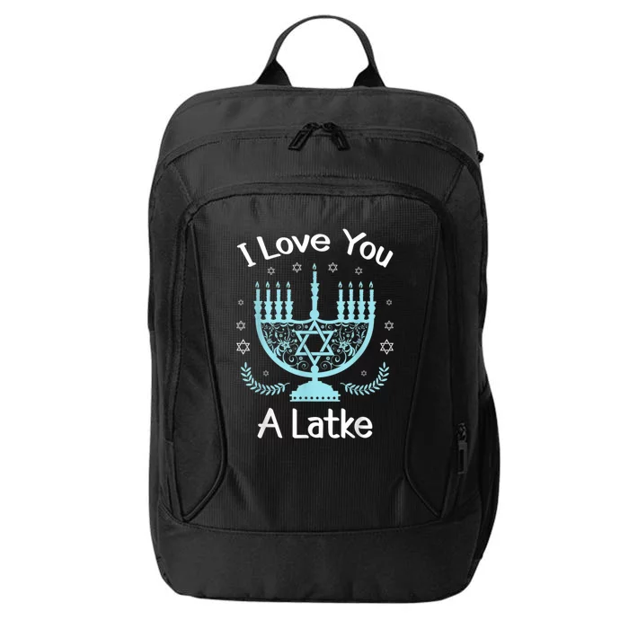 Hanukkah Menorah Love You Latke Funny Hanukkah Chanukkah City Backpack