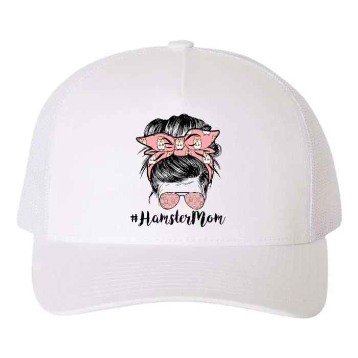 Hamster Mom Life Messy Bun Hair Mothers Day Hamster Mom Yupoong Adult 5-Panel Trucker Hat