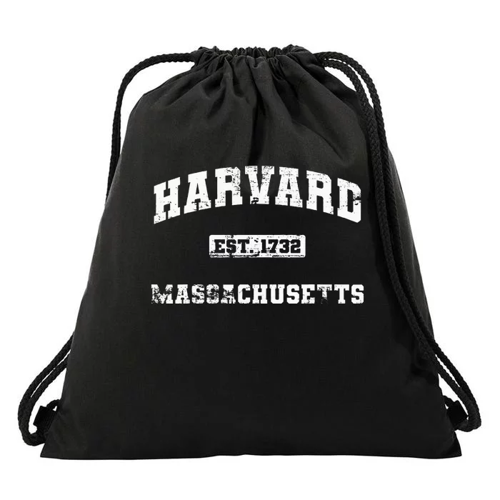 H.A.R.V.A.R.D Massachusetts Ma Vintage State Athletic Style Drawstring Bag