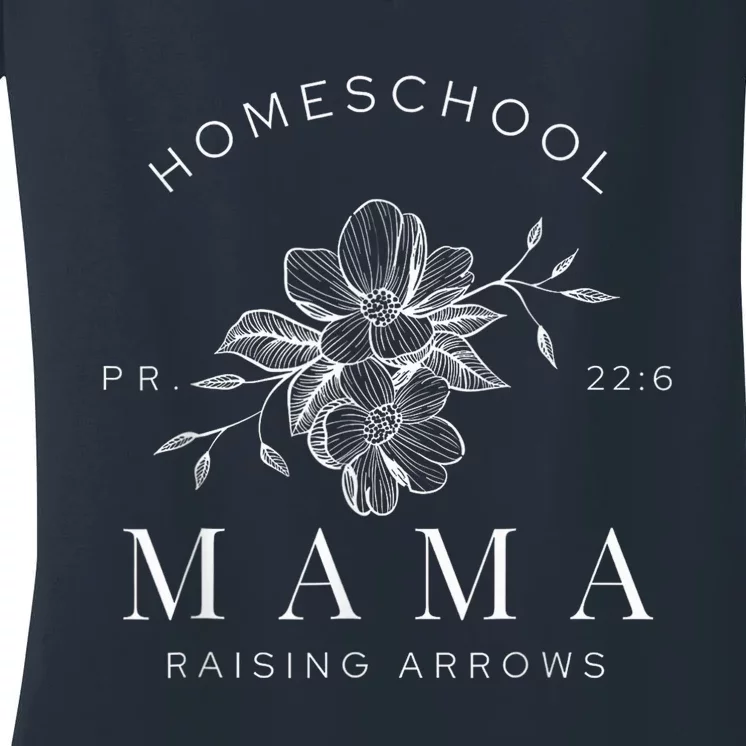 Homeschool Mama Mom Raising Arrows Mother's Day Gifts Women's V-Neck T-Shirt