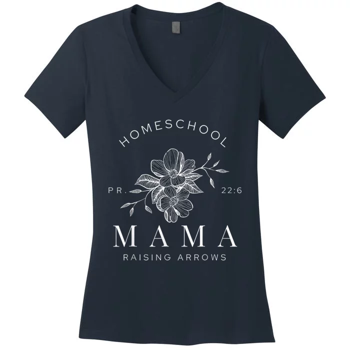 Homeschool Mama Mom Raising Arrows Mother's Day Gifts Women's V-Neck T-Shirt