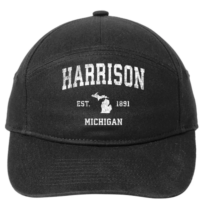 Harrison Michigan Mi Vintage Sports 7-Panel Snapback Hat