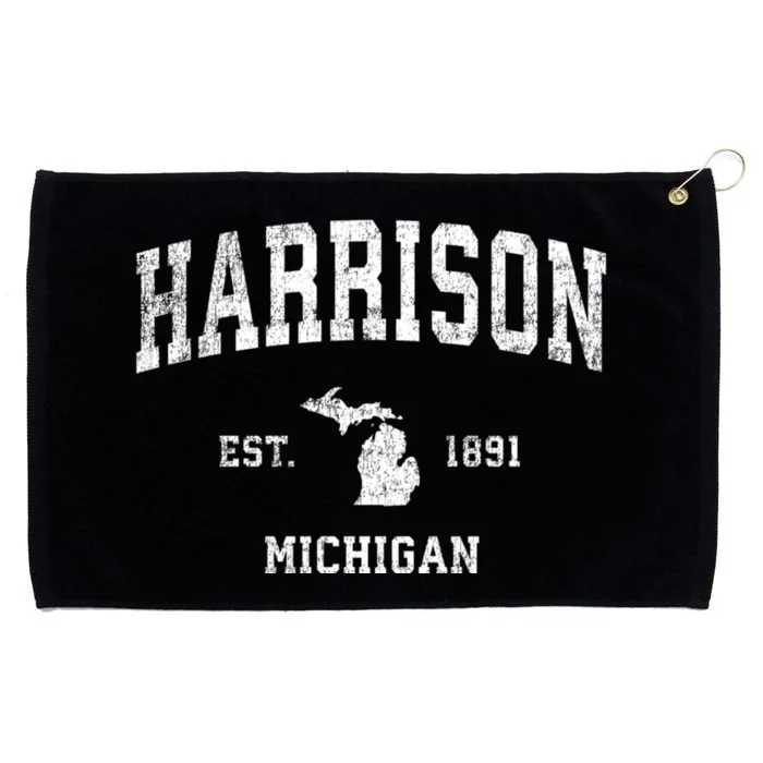 Harrison Michigan Mi Vintage Sports Grommeted Golf Towel