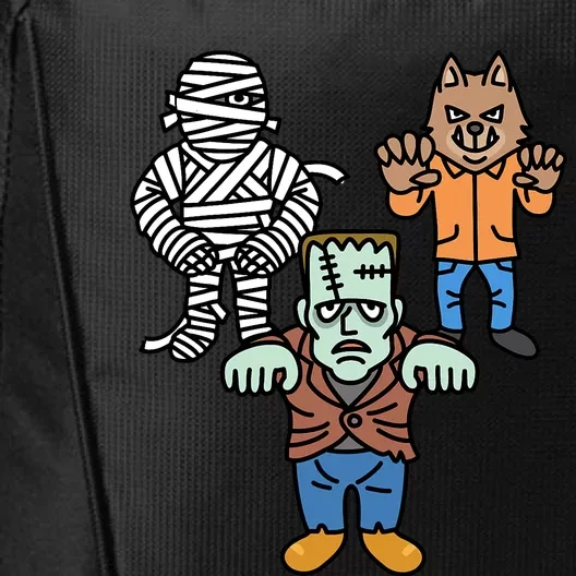 Horror Movie Monster Mummy Werewolf Frankenstein Comic Book City Backpack