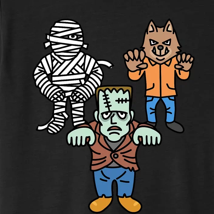 Horror Movie Monster Mummy Werewolf Frankenstein Comic Book ChromaSoft Performance T-Shirt