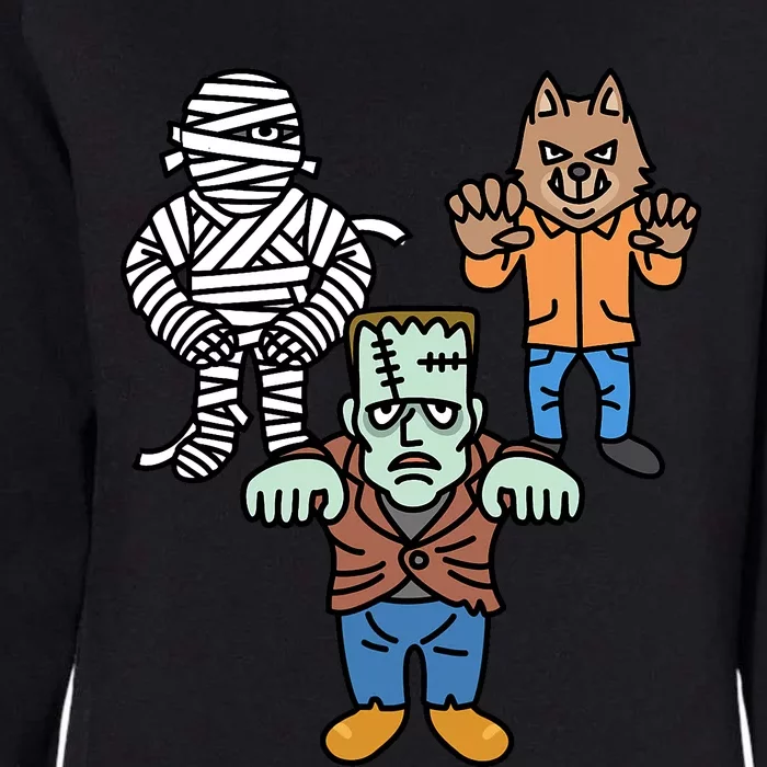 Horror Movie Monster Mummy Werewolf Frankenstein Comic Book Womens California Wash Sweatshirt