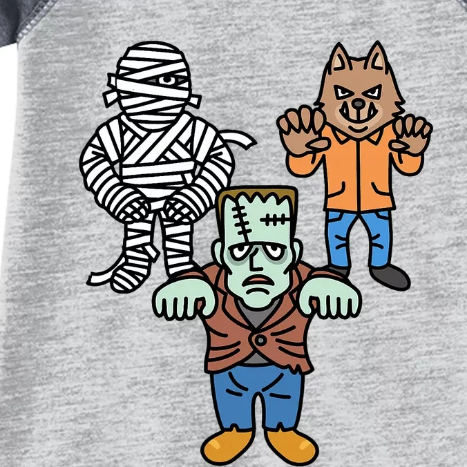 Horror Movie Monster Mummy Werewolf Frankenstein Comic Book Infant Baby Jersey Bodysuit