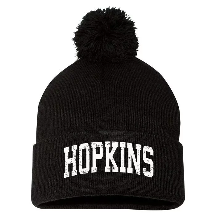 Hopkins Minnesota MN Vintage Athletic Sports Pom Pom 12in Knit Beanie