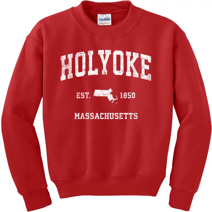 Holyoke Massachusetts Ma Vintage Athletic Sports Kids Sweatshirt