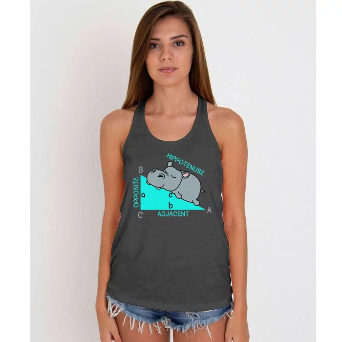 Hippotenuse Math Mathematics Teacher Joke fun Saying Women's Knotted Racerback Tank