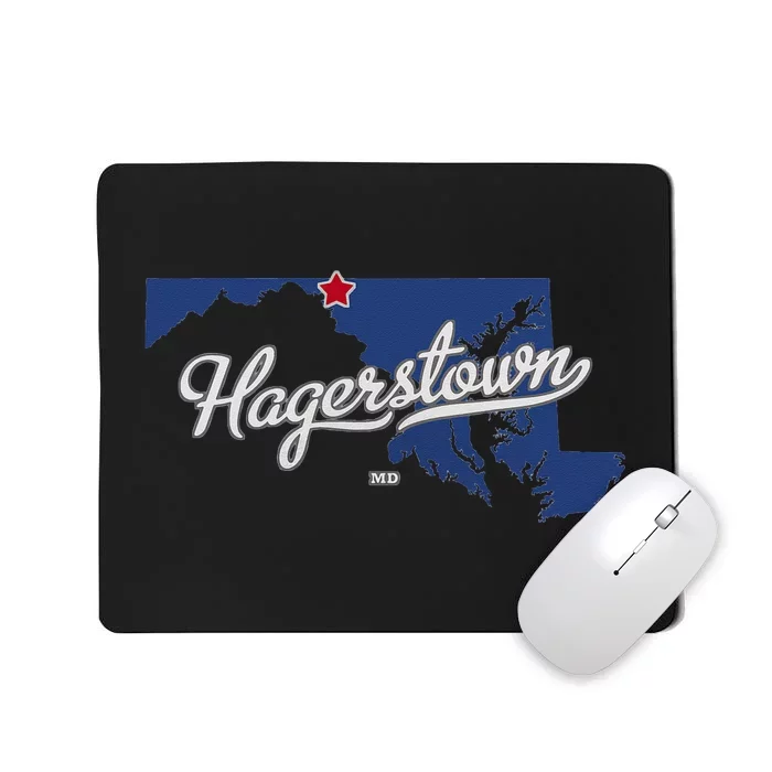 Hagerstown Maryland MD Map Mousepad