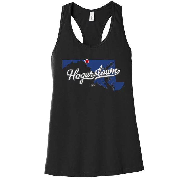 Hagerstown Maryland MD Map Women's Racerback Tank