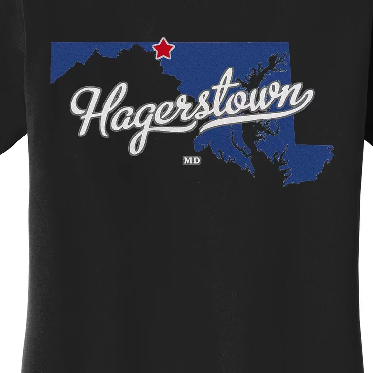 Hagerstown Maryland MD Map Women's T-Shirt