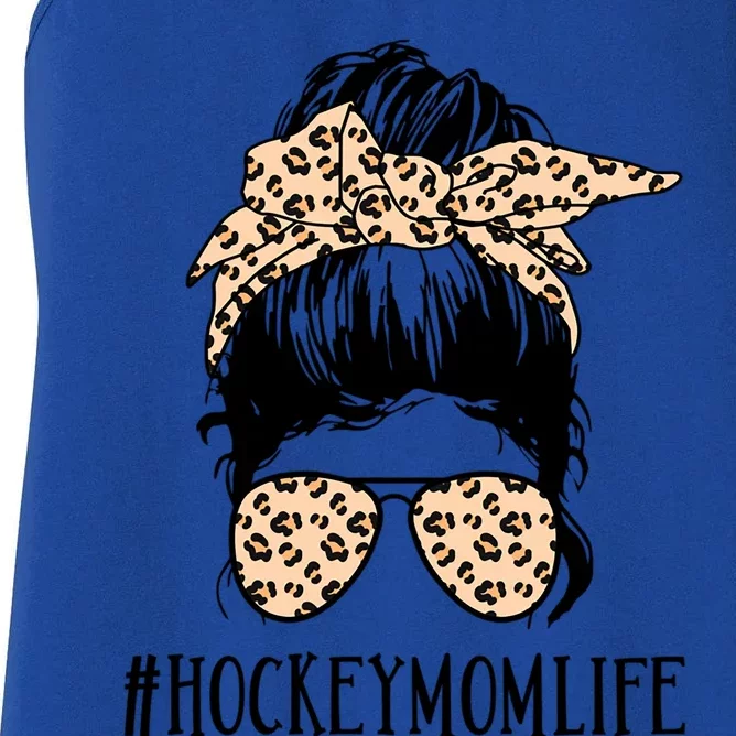 Hockey Mom Messy Bun Gift Women's Racerback Tank