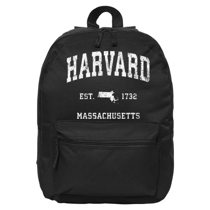 Harvard Massachusetts MA Vintage Athletic Sports 16 in Basic Backpack