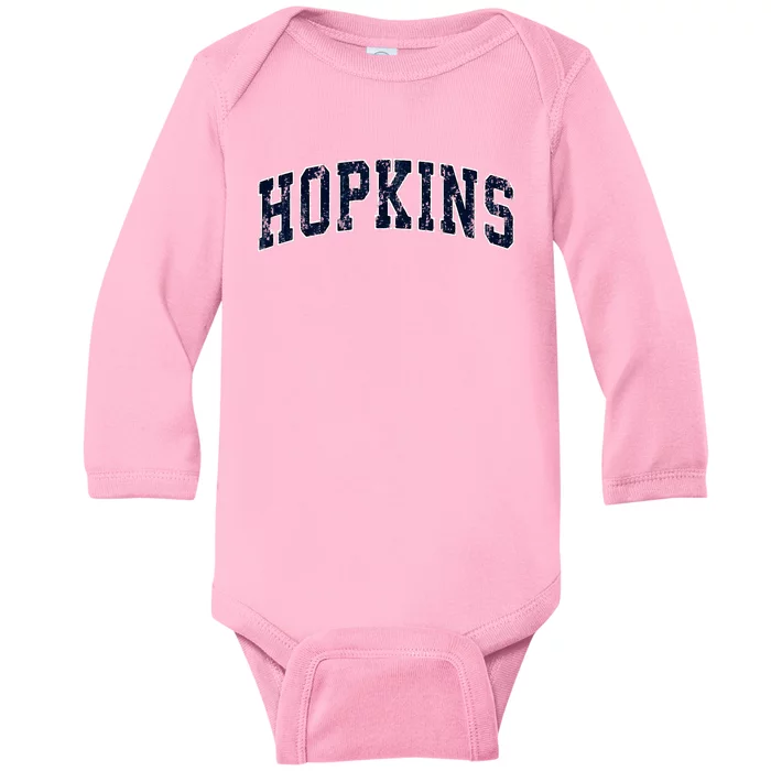 H.O.P.K.I.N.S Minnesota Mn Vintage Sports Design N.A.V.Y Baby Long Sleeve Bodysuit