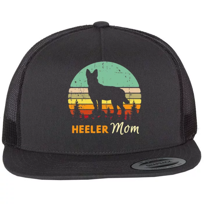 Heeler Mom Mama Mother Pet Cattle Dog Owner Flat Bill Trucker Hat