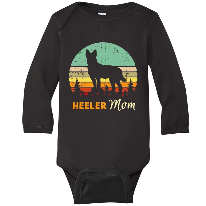 Heeler Mom Mama Mother Pet Cattle Dog Owner Baby Long Sleeve Bodysuit