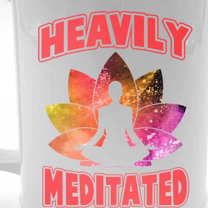 Heavily Meditated Meditation Lovers Meditation Gift Front & Back Beer Stein