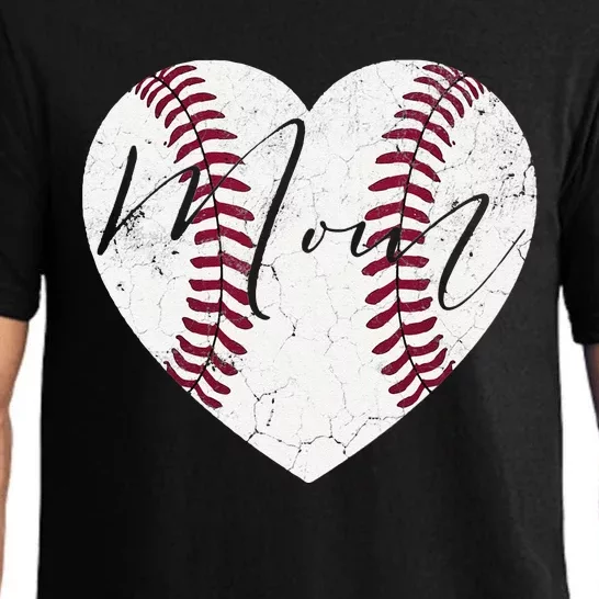 Heart Mom MotherS Day Christmas Baseball Softball Gift Pajama Set