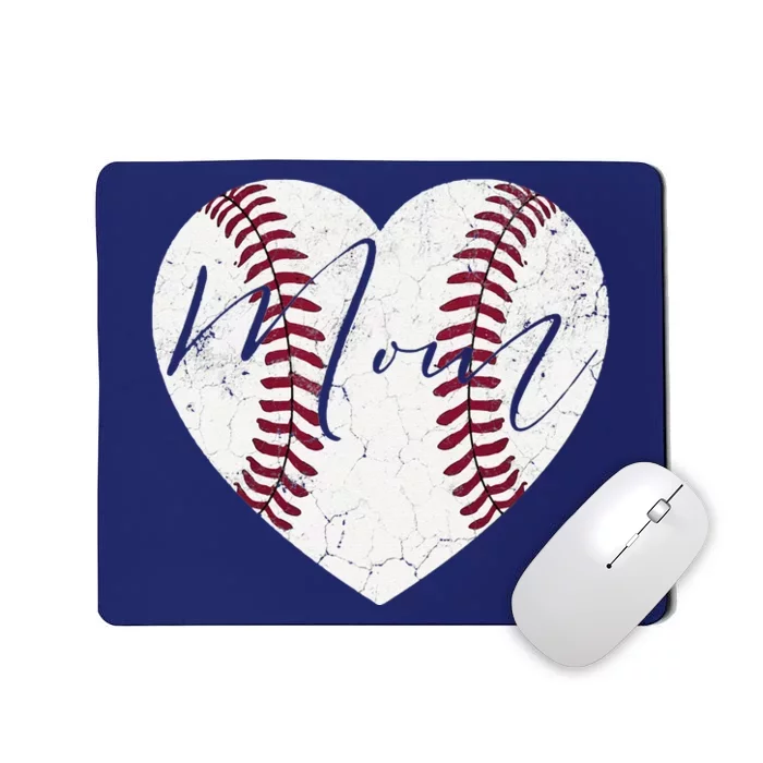 Heart Mom MotherS Day Christmas Baseball Softball Gift Mousepad