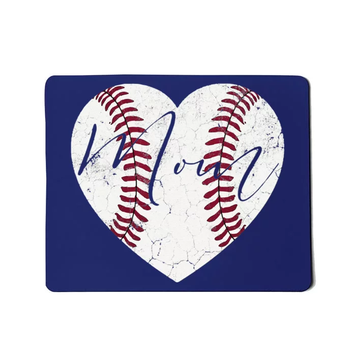 Heart Mom MotherS Day Christmas Baseball Softball Gift Mousepad