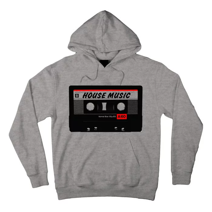 House Music Mixtape 90s Vintage Audio Cassette Tape Tall Hoodie