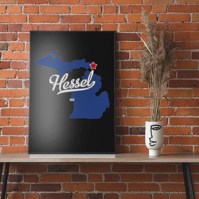 Hessel Michigan MI Map Poster