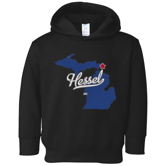 Hessel Michigan MI Map Toddler Hoodie