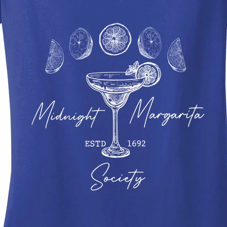 Halloween Midnight Margaritas Society Practical Magic Witch Cute Gift Women's V-Neck T-Shirt