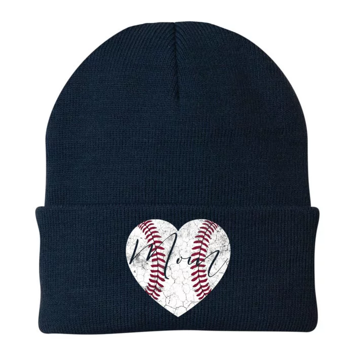 Heart Mom Mother's Day Christmas Baseball Softball Gift Knit Cap Winter Beanie