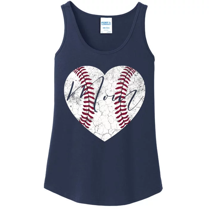 Heart Mom Mother's Day Christmas Baseball Softball Gift Ladies Essential Tank