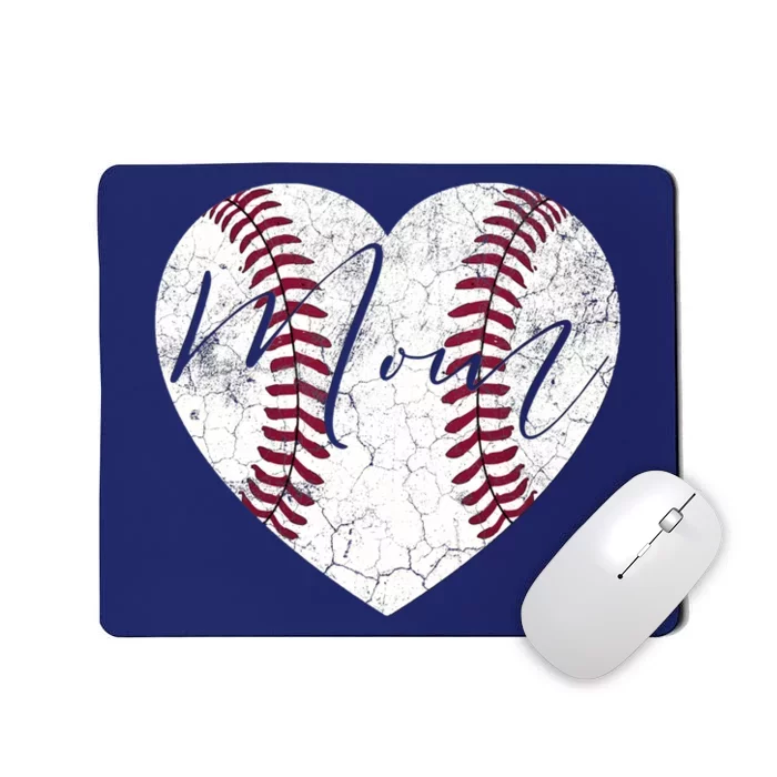 Heart Mom Mother's Day Christmas Baseball Softball Gift Mousepad