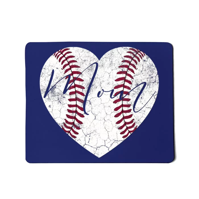 Heart Mom Mother's Day Christmas Baseball Softball Gift Mousepad