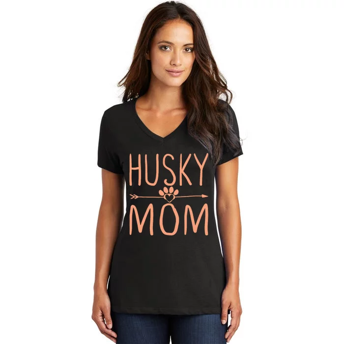 Husky Mom Mama Funny Dog Lover Women's V-Neck T-Shirt