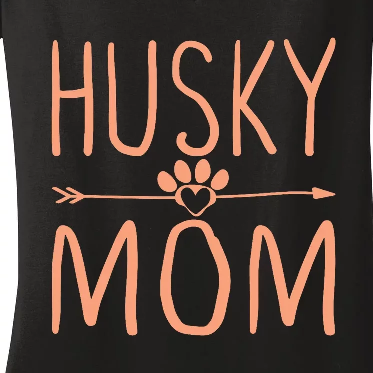 Husky Mom Mama Funny Dog Lover Women's V-Neck T-Shirt