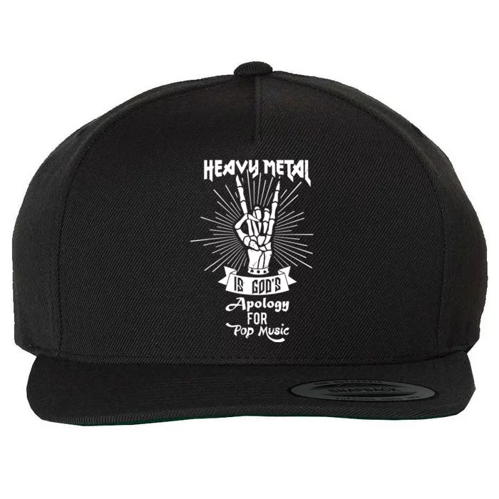 Heavy Metal Music Is Gods Apology Wool Snapback Cap