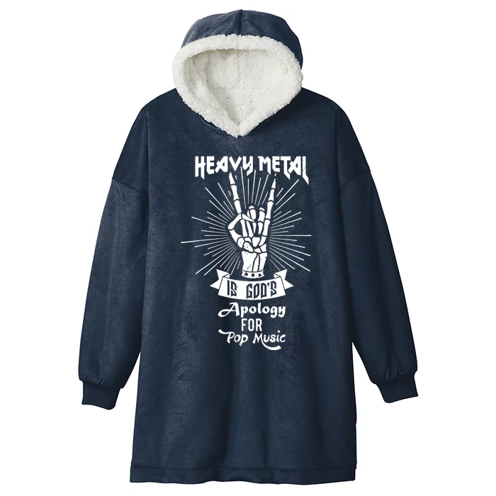 Heavy Metal Music Is Gods Apology Hooded Wearable Blanket