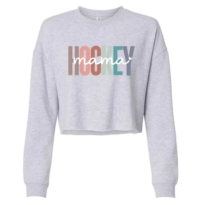 Hockey Mom Mama Gift Cropped Pullover Crew