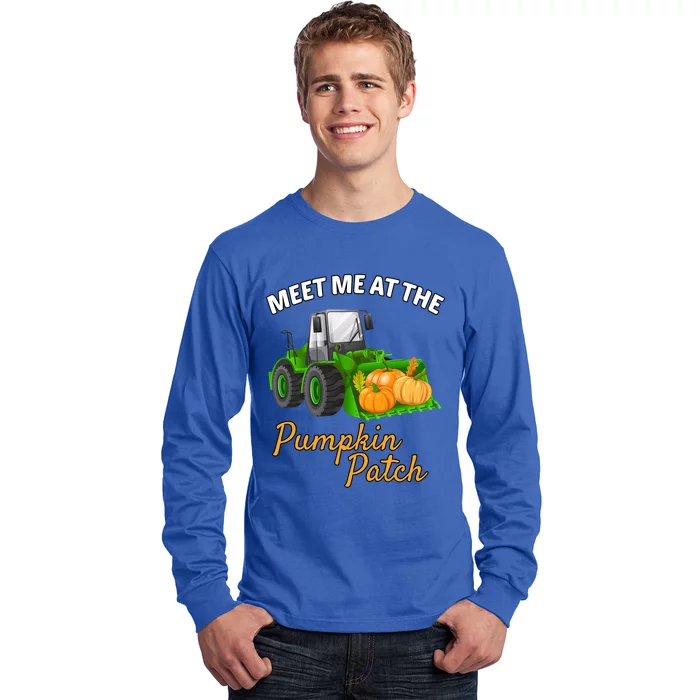 Halloween Meet Me At The Pumpkin Patch Tractor Pumpkins Gift Long Sleeve Shirt