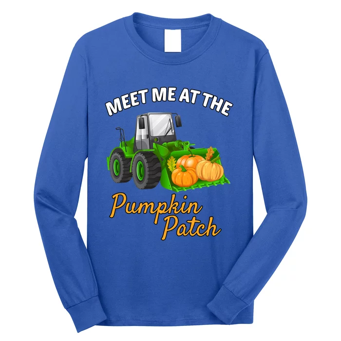 Halloween Meet Me At The Pumpkin Patch Tractor Pumpkins Gift Long Sleeve Shirt