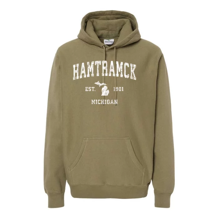 Hamtramck Michigan Mi Vintage Sports Premium Hoodie