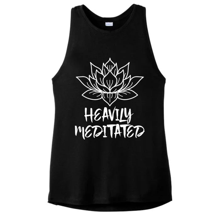 Heavily Meditated Meaningful Gift Funny Yoga Gift Ladies Tri-Blend Wicking Tank