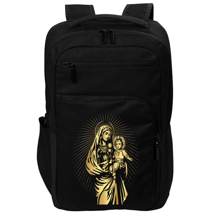 Holy Mother Mary Mother of Jesus Vintage Catholic Impact Tech Backpack