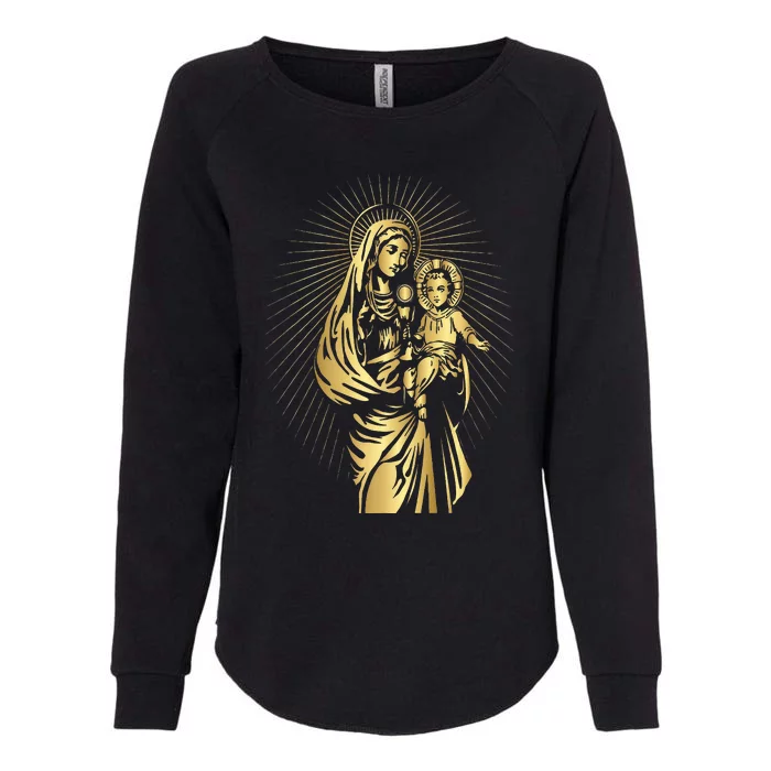 Holy Mother Mary Mother of Jesus Vintage Catholic Womens California Wash Sweatshirt