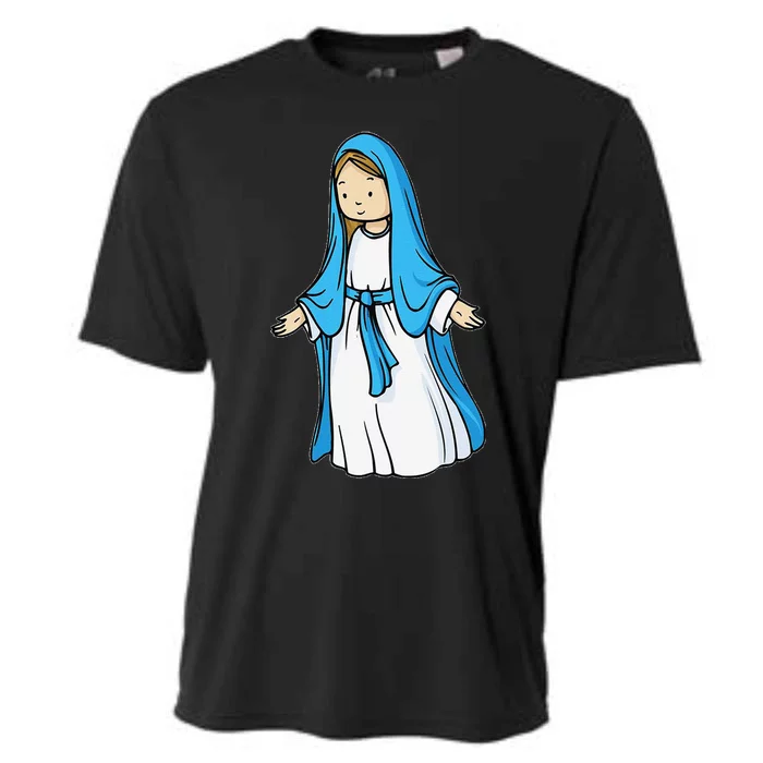 Holy Mother Mary Mother Of Jesus Vintage Catholic Art Gift Cooling Performance Crew T-Shirt