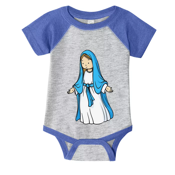 Holy Mother Mary Mother Of Jesus Vintage Catholic Art Gift Infant Baby Jersey Bodysuit