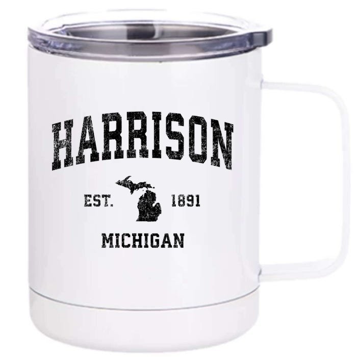 Harrison Michigan Mi Vintage Established Sports Design Front & Back 12oz Stainless Steel Tumbler Cup